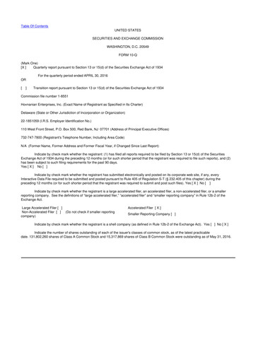 Thumbnail Hovnanian Enterprises
 10-Q Quarterly Report FY2016 