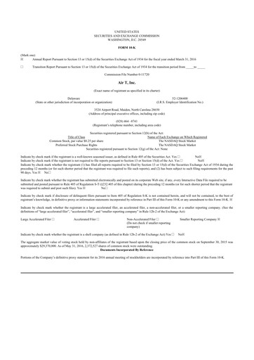 Thumbnail Air T, Inc. 10-K Annual Report 2016