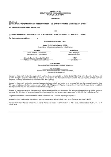 Miniature Park Aerospace 10-Q Rapport trimestriel 2017 