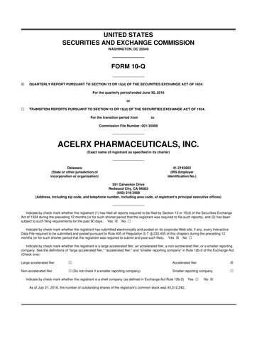 Thumbnail Talphera 10-Q Quarterly Report FY2016 