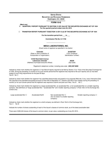 Thumbnail Mesa Laboratories 10-Q Quarterly Report FY2017 