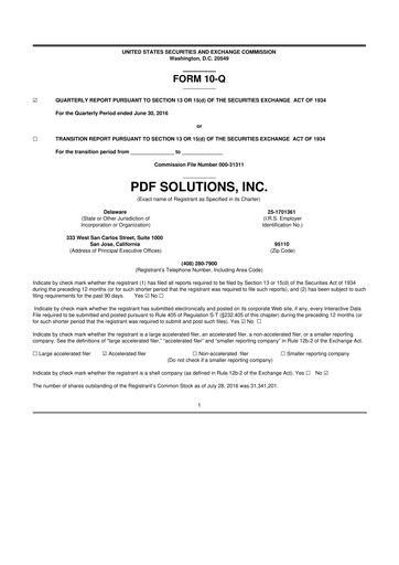 Thumbnail PDF Solutions 10-Q Quarterly Report FY2016 