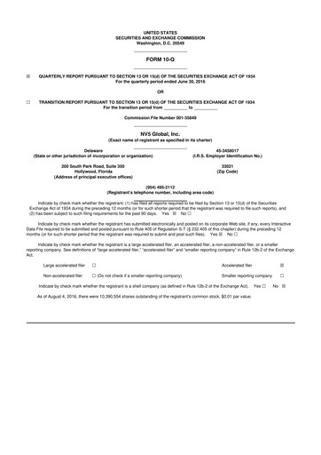 Thumbnail NV5 Global
 10-Q Quarterly Report FY2016 