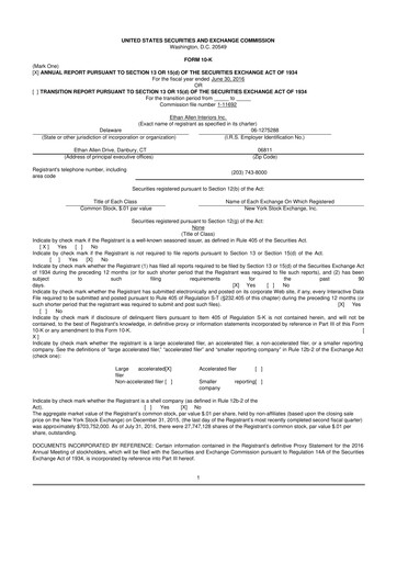 Thumbnail Ethan Allen
 10-K Annual Report 2016