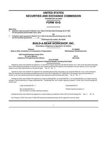 Thumbnail Build-A-Bear Workshop 10-Q Quarterly Report FY2016 