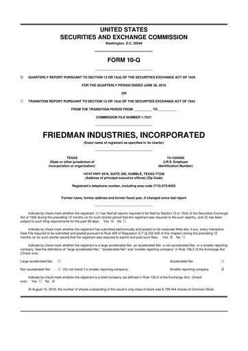 Vorschaubild Friedman Industries 10-Q Quartalsbericht 2017 