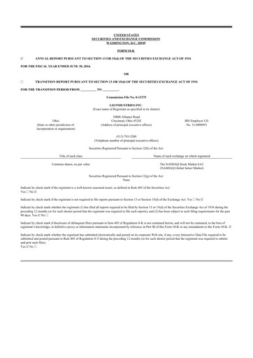 Thumbnail LSI Industries 10-K Annual Report 2016