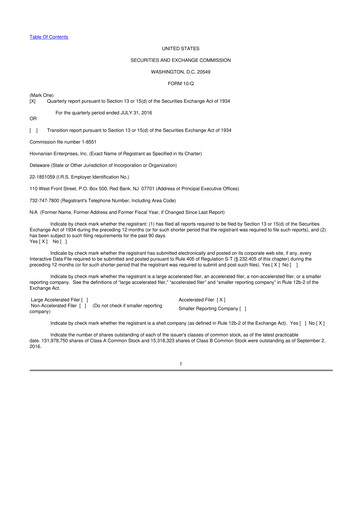 Thumbnail Hovnanian Enterprises
 10-Q Quarterly Report FY2016 