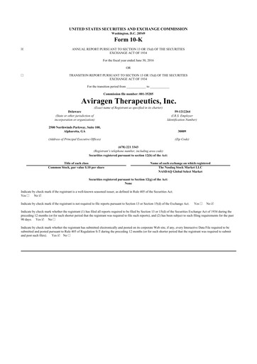 Thumbnail Vaxart 10-K Annual Report 2016