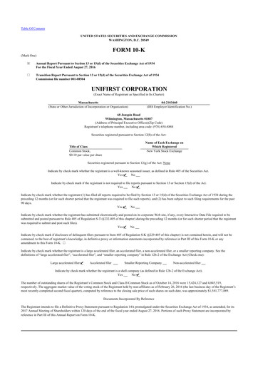 Thumbnail UniFirst 10-K Annual Report 2016