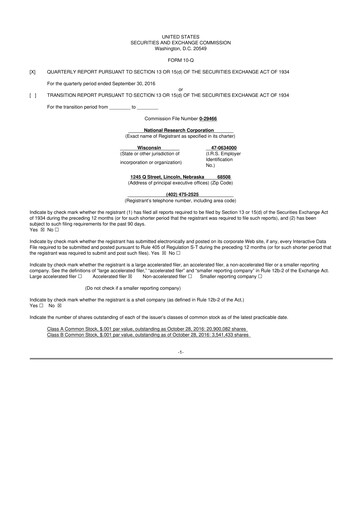 Thumbnail NRC Health
 10-Q Quarterly Report FY2016 