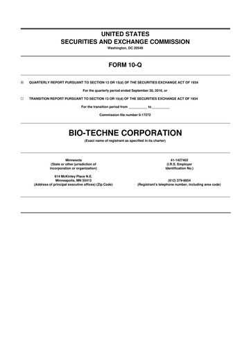 Miniature Bio-Techne 10-Q Rapport trimestriel 2017 