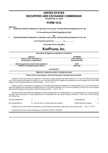 Thumbnail Zevra Therapeutics 10-Q Quarterly Report FY2016 