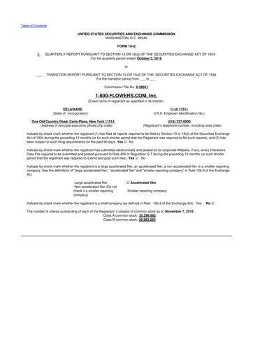 Thumbnail 1-800-Flowers.com, Inc.
 10-Q Quarterly Report FY2017 