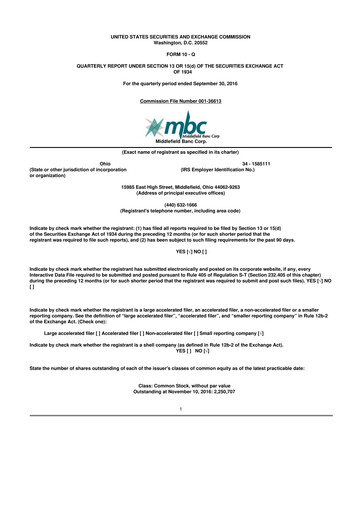 Vorschaubild Middlefield Banc
 10-Q Quartalsbericht 2016 