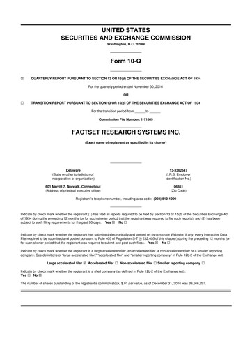 Thumbnail FactSet 10-Q Quarterly Report FY2017 