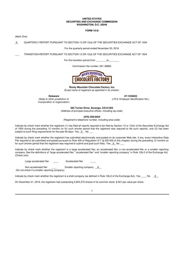 Thumbnail Rocky Mountain Chocolate Factory 10-Q Quarterly Report FY2017 