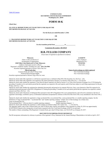 Thumbnail H.B. Fuller
 10-K Annual Report 2016