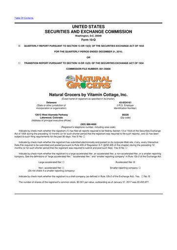 Thumbnail Natural Grocers by Vitamin Cottage 10-Q Quarterly Report FY2017 