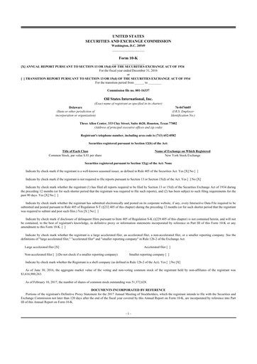 Thumbnail Oil States International
 10-K Annual Report 2016