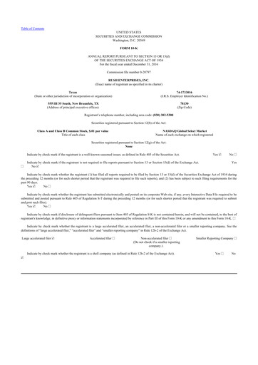 Thumbnail Rush Enterprises
 10-K Annual Report 2016