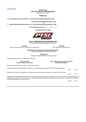 Thumbnail PAMT Corp 10-K Annual Report 2016