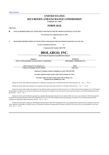 Vorschaubild BioLargo 10-K Jahresbericht 2016