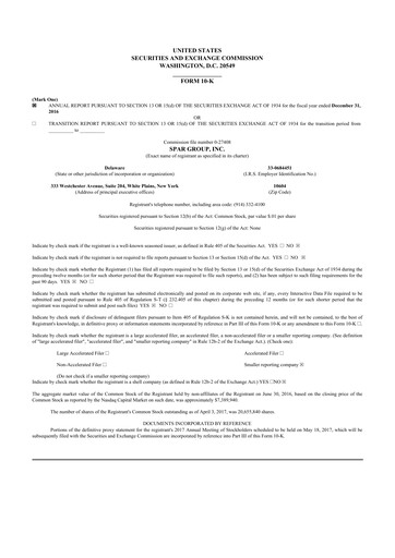 Thumbnail SPAR Group 10-K Annual Report 2016