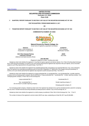 Thumbnail Natural Grocers by Vitamin Cottage 10-Q Quarterly Report FY2017 