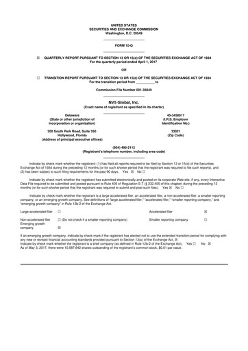Thumbnail NV5 Global
 10-Q Quarterly Report FY2017 