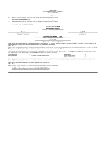 Thumbnail NRC Health
 10-Q Quarterly Report FY2017 
