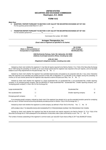 Thumbnail Vaxart 10-Q Quarterly Report FY2017 