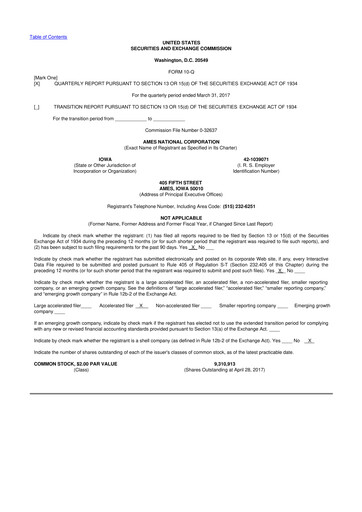 Thumbnail Ames National Corp. 10-Q Quarterly Report FY2017 