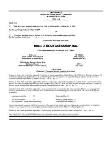 Thumbnail Build-A-Bear Workshop 10-Q Quarterly Report FY2017 