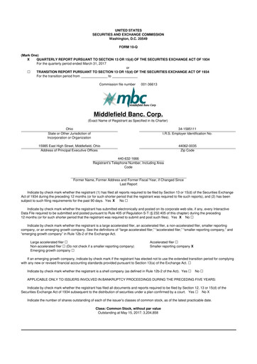 Vorschaubild Middlefield Banc
 10-Q Quartalsbericht 2017 