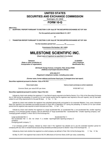 Thumbnail Milestone Scientific 10-Q Quarterly Report FY2017 