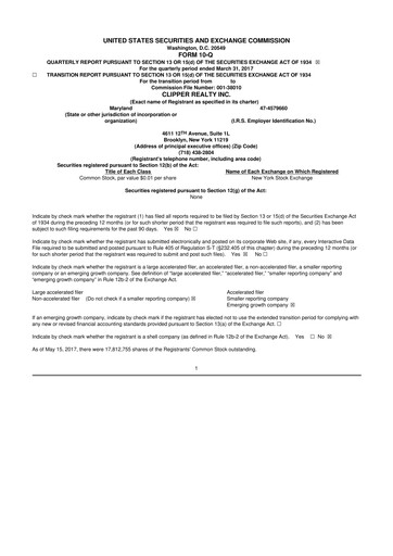 Thumbnail Clipper Realty 10-Q Quarterly Report FY2017 