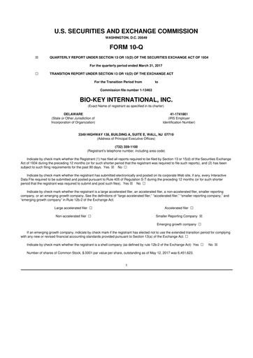Thumbnail BIO-key International
 10-Q Quarterly Report FY2017 