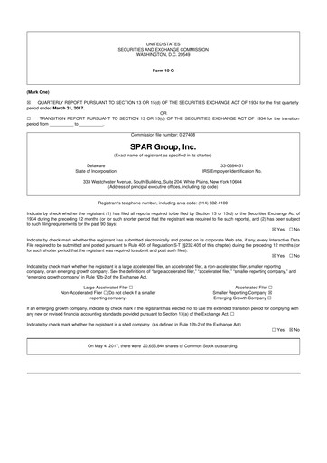 Thumbnail SPAR Group 10-Q Quarterly Report FY2017 