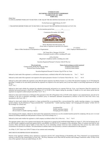 Thumbnail Rocky Mountain Chocolate Factory 10-K Annual Report 2017