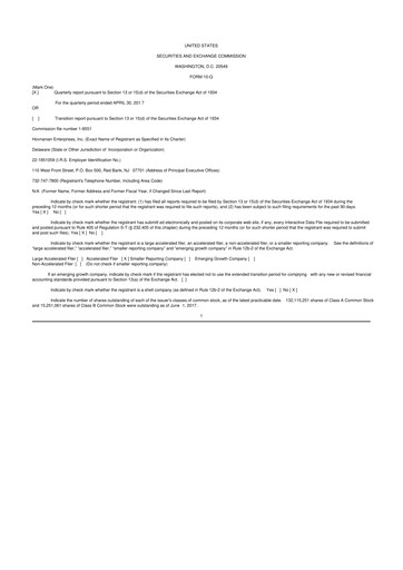 Thumbnail Hovnanian Enterprises
 10-Q Quarterly Report FY2017 