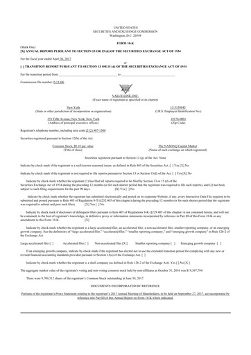 Thumbnail Value Line 10-K Annual Report 2017