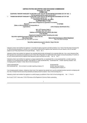 Thumbnail Clipper Realty 10-Q Quarterly Report FY2017 