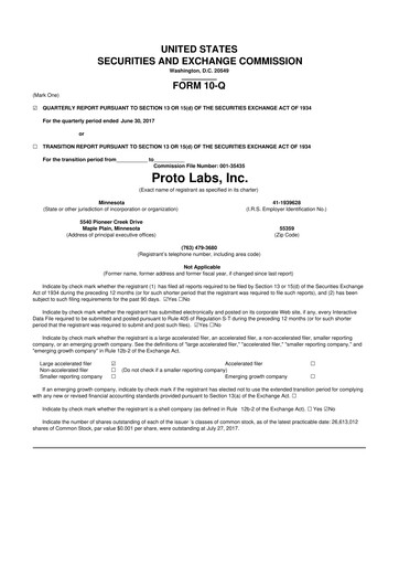 Thumbnail Protolabs 10-Q Quarterly Report FY2017 