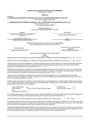 Thumbnail Ethan Allen
 10-K Annual Report 2017