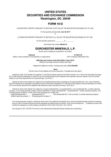 Thumbnail Dorchester Minerals 10-Q Quarterly Report FY2017 