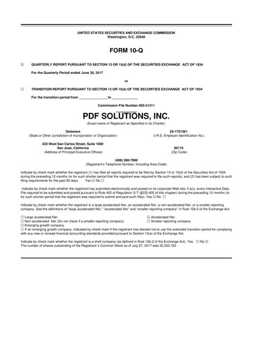 Thumbnail PDF Solutions 10-Q Quarterly Report FY2017 