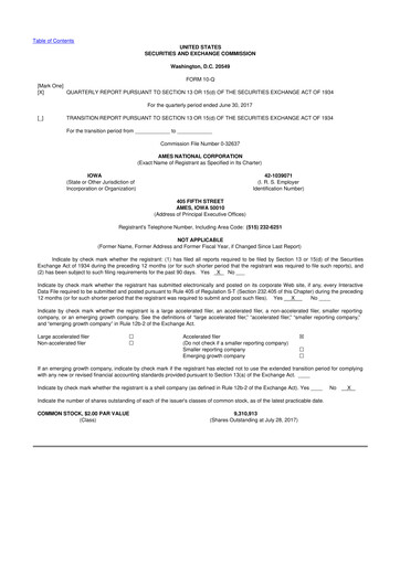 Thumbnail Ames National Corp. 10-Q Quarterly Report FY2017 