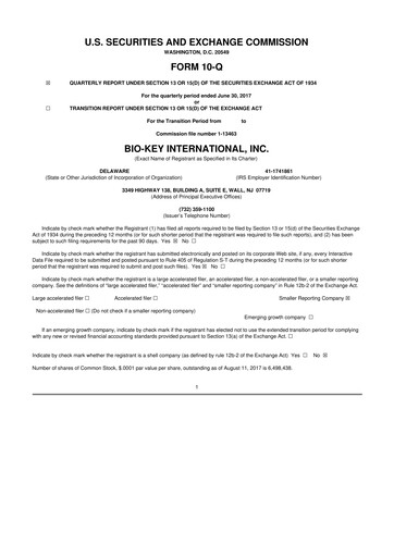 Thumbnail BIO-key International
 10-Q Quarterly Report FY2017 