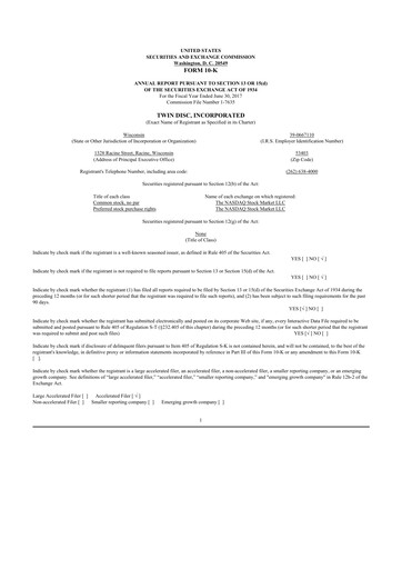 Thumbnail Twin Disc
 10-K Annual Report 2017